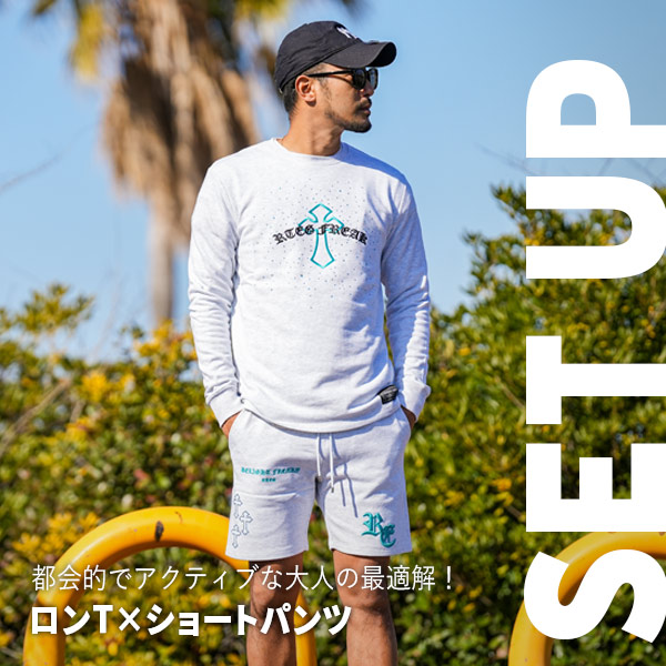 ロンT×ショートパンツ SET UP