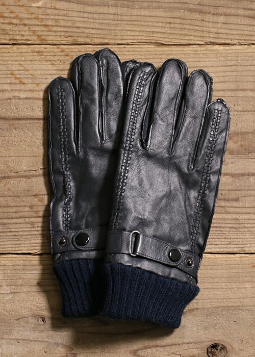 ブラックレザー手袋 金属バックル付き ITEMS｜ブラックマーケット｜名古屋の革ジャン取扱専門店｜Lewis