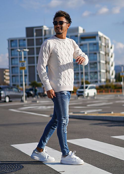 SALE】シックケーブルラウンドニット | adamsJUGGLER（アダムス