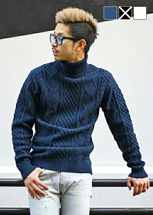SALE】デティールケーブルタートルニット | adamsJUGGLER（アダムス