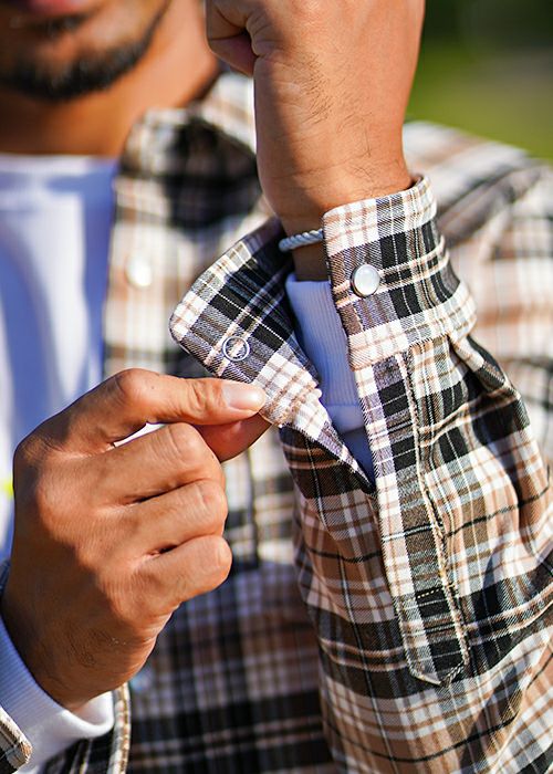 バリオスチェックロングシャツ | adamsJUGGLER（アダムスジャグラー