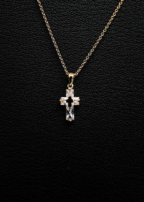 クロスオンクロスネックレス スモールクロスネックレス／クロス