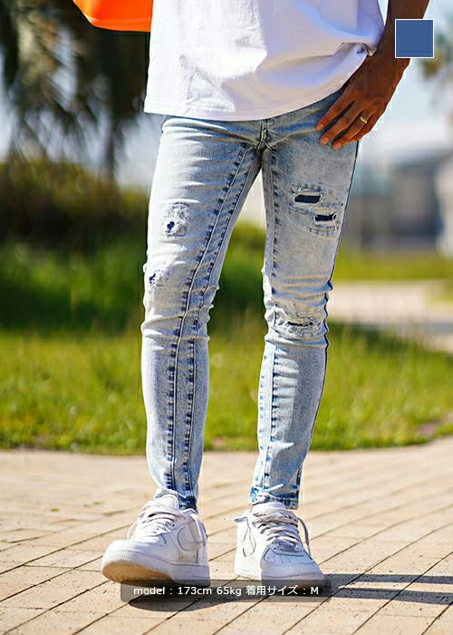 ケミカルペイントデニムロングパンツ | adamsJUGGLER（アダムス