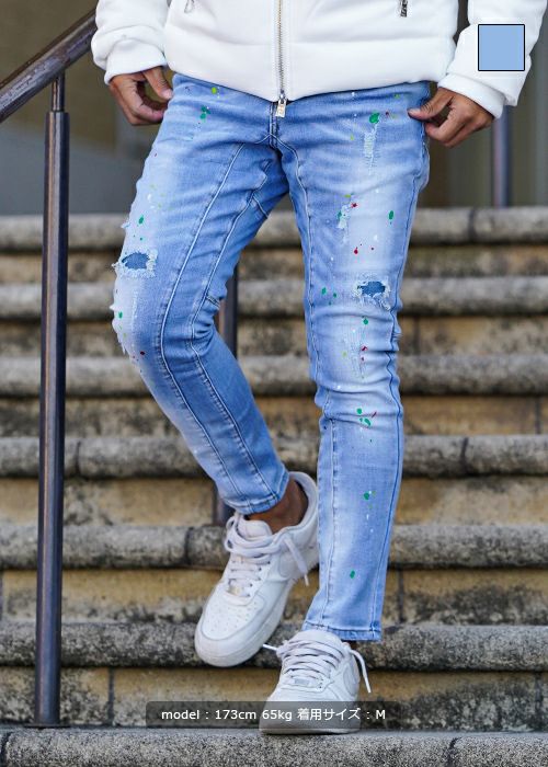 メニーCペイントデニムロングパンツ | adamsJUGGLER（アダムス