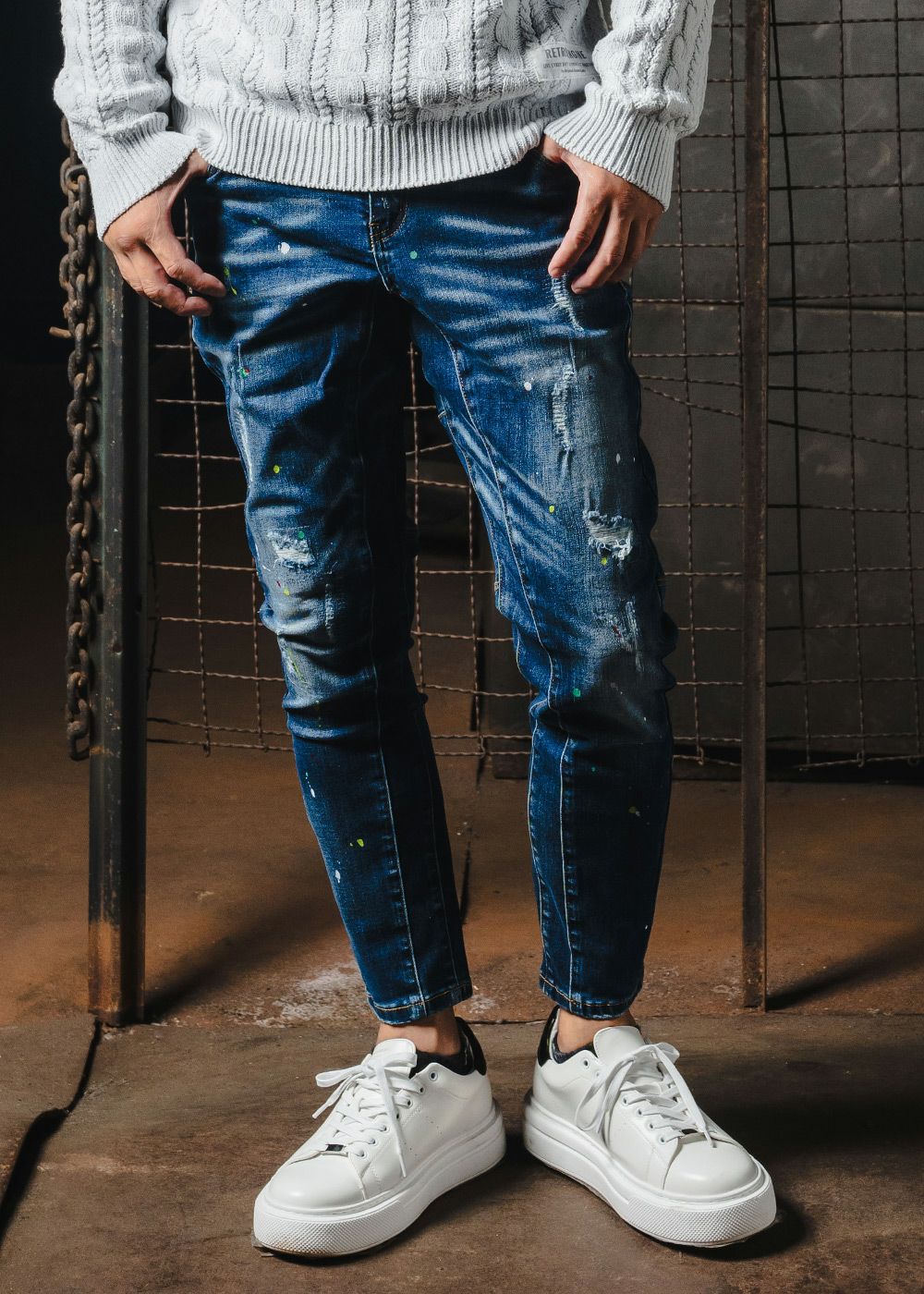 メニーCペイントデニムロングパンツ | adamsJUGGLER（アダムス