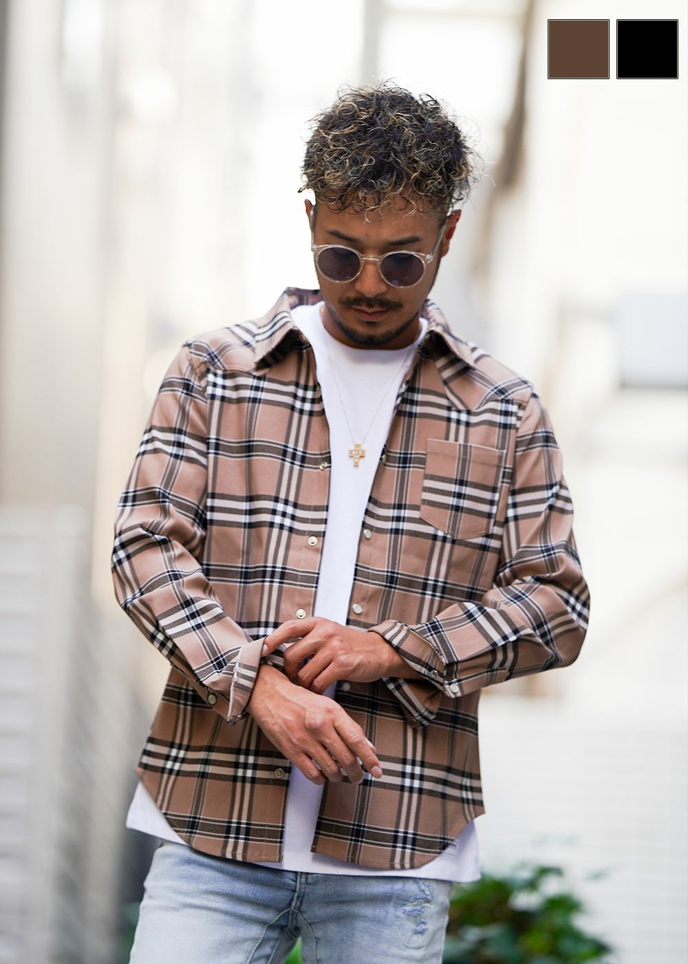 B2チェックロングシャツ | adamsJUGGLER（アダムスジャグラー）公式