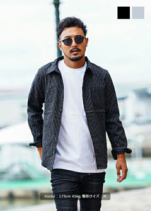 SALE】G/Bストライプロングシャツ | adamsJUGGLER（アダムスジャグラー