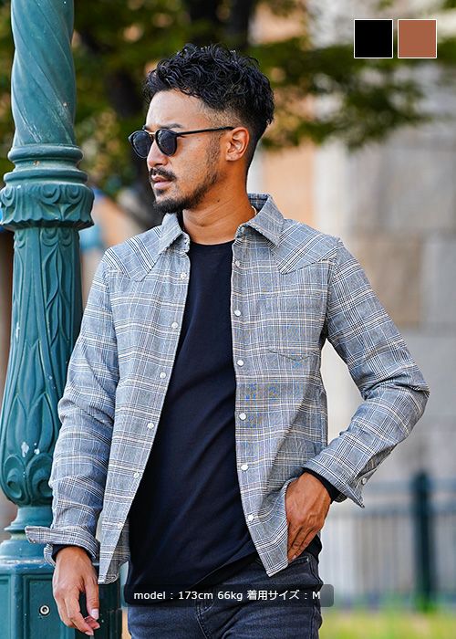 RTEGグレンチェックロングシャツ | adamsJUGGLER（アダムスジャグラー