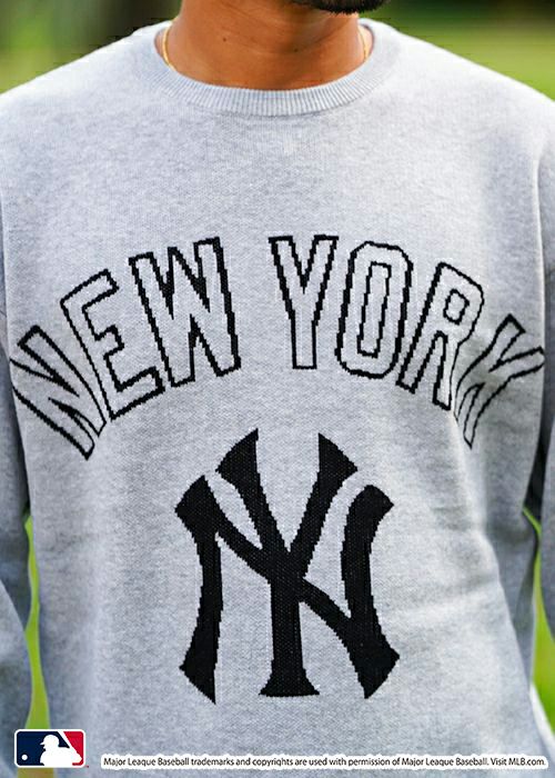 MLBニットNY クルーネック／ニット／メンズ