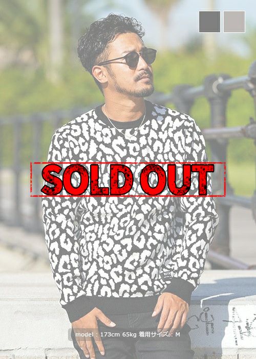 12Gレオパードニット クルーネック／ニット／メンズ