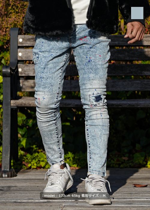 ケミカルペイントデニムロングパンツ | adamsJUGGLER（アダムス