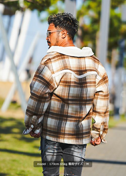 タータンチェックボアブルゾン | adamsJUGGLER（アダムスジャグラー