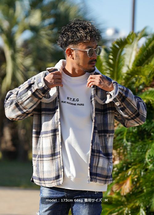 タータンチェックボアブルゾン | adamsJUGGLER（アダムスジャグラー