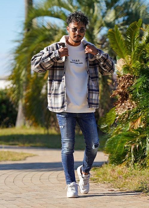 タータンチェックボアブルゾン | adamsJUGGLER（アダムスジャグラー