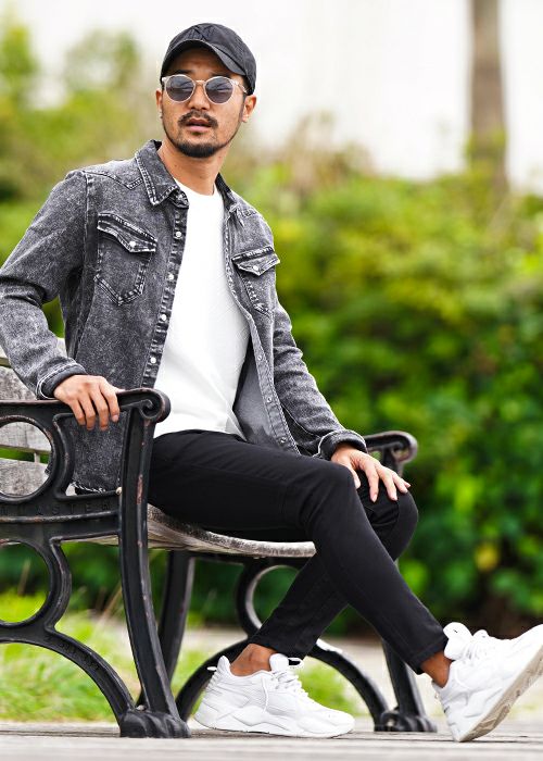 リファインドダメージブラックデニムロングパンツ | adamsJUGGLER