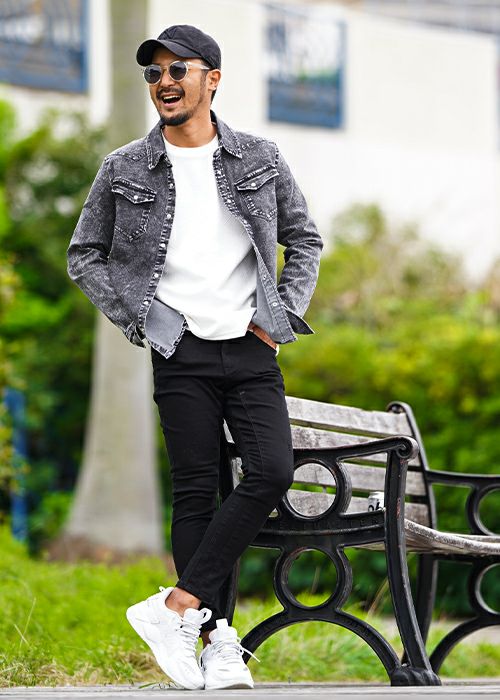 リファインドダメージブラックデニムロングパンツ | adamsJUGGLER