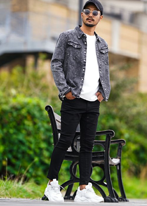 リファインドダメージブラックデニムロングパンツ | adamsJUGGLER