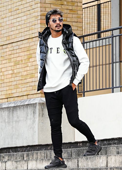 SALE】レザーパファーベスト | adamsJUGGLER（アダムスジャグラー