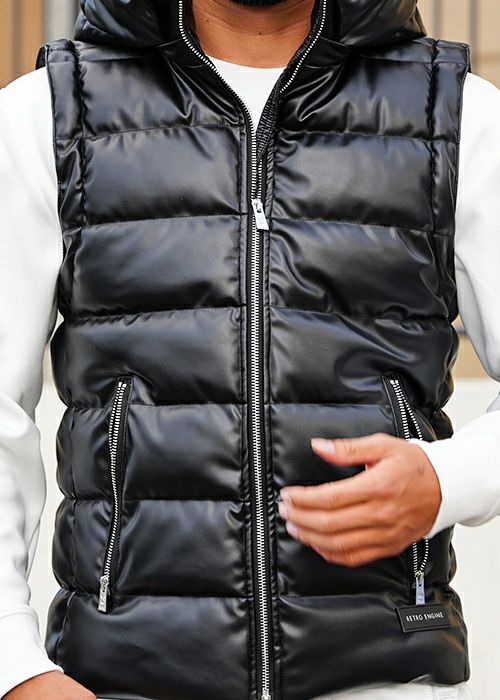 SALE】レザーパファーベスト | adamsJUGGLER（アダムスジャグラー