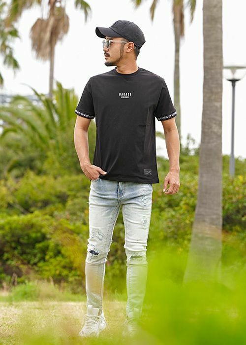 M.U.L. ダメージデニム ブラック 新品•未使用 L/インディゴダメージデニムロングパンツ | adamsJUGGLER（アダムス