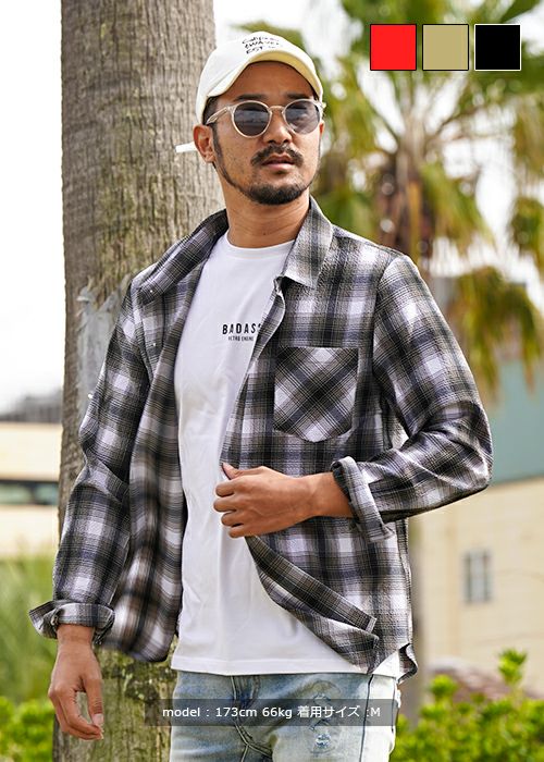 24RTEGS/チェックロングシャツ | adamsJUGGLER（アダムスジャグラー
