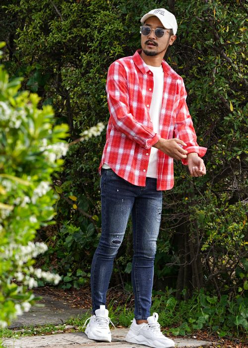 24RTEGS/チェックロングシャツ | adamsJUGGLER（アダムスジャグラー