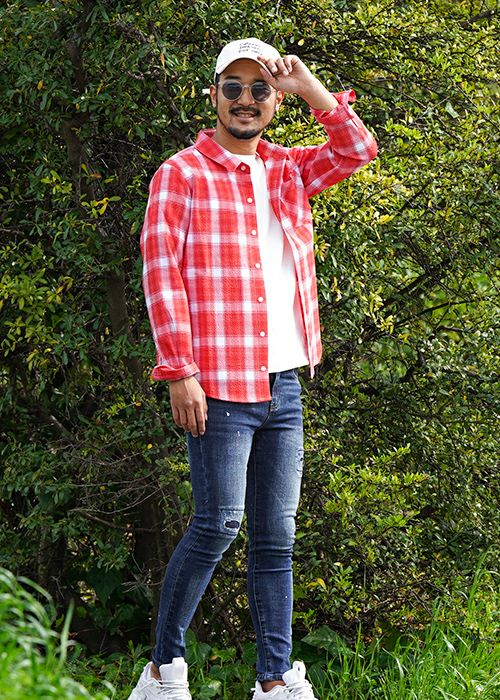 24RTEGS/チェックロングシャツ | adamsJUGGLER（アダムスジャグラー