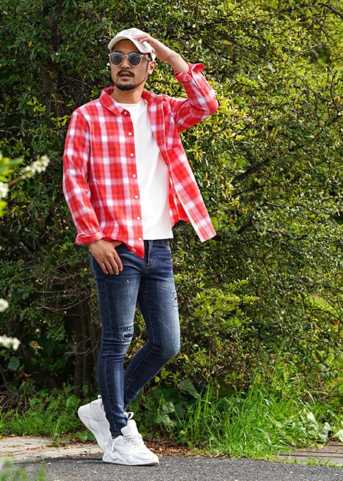 24RTEGS/チェックロングシャツ | adamsJUGGLER（アダムスジャグラー