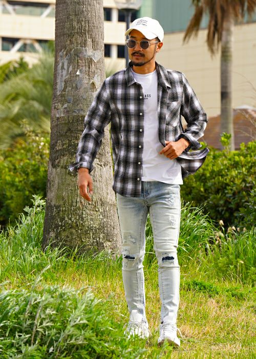 24RTEGS/チェックロングシャツ | adamsJUGGLER（アダムスジャグラー