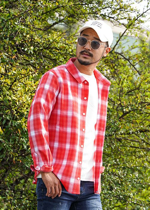 24RTEGS/チェックロングシャツ | adamsJUGGLER（アダムスジャグラー