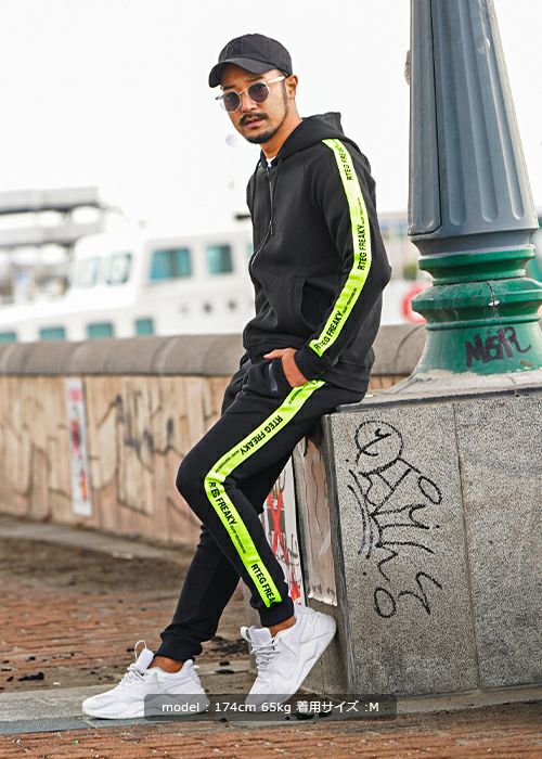 RTEG/ネオンテープジップスウェットパンツ | adamsJUGGLER（アダムス