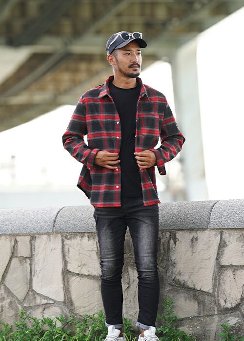 O.Eチェックロングシャツ | adamsJUGGLER（アダムスジャグラー）公式