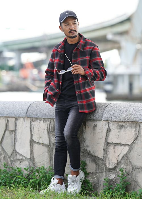 O.Eチェックロングシャツ | adamsJUGGLER（アダムスジャグラー）公式