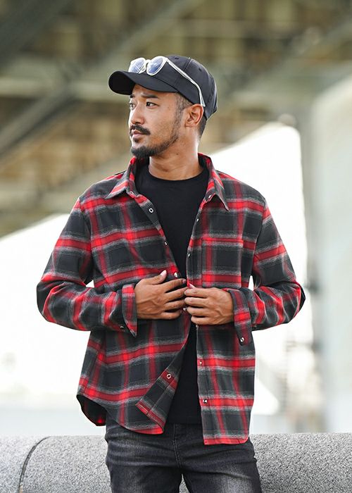 O.Eチェックロングシャツ | adamsJUGGLER（アダムスジャグラー）公式