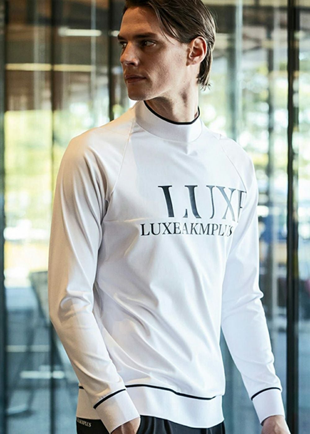 CHEST LOGO MOCK NECK LONG T-SHIRT | adamsJUGGLER（アダムス