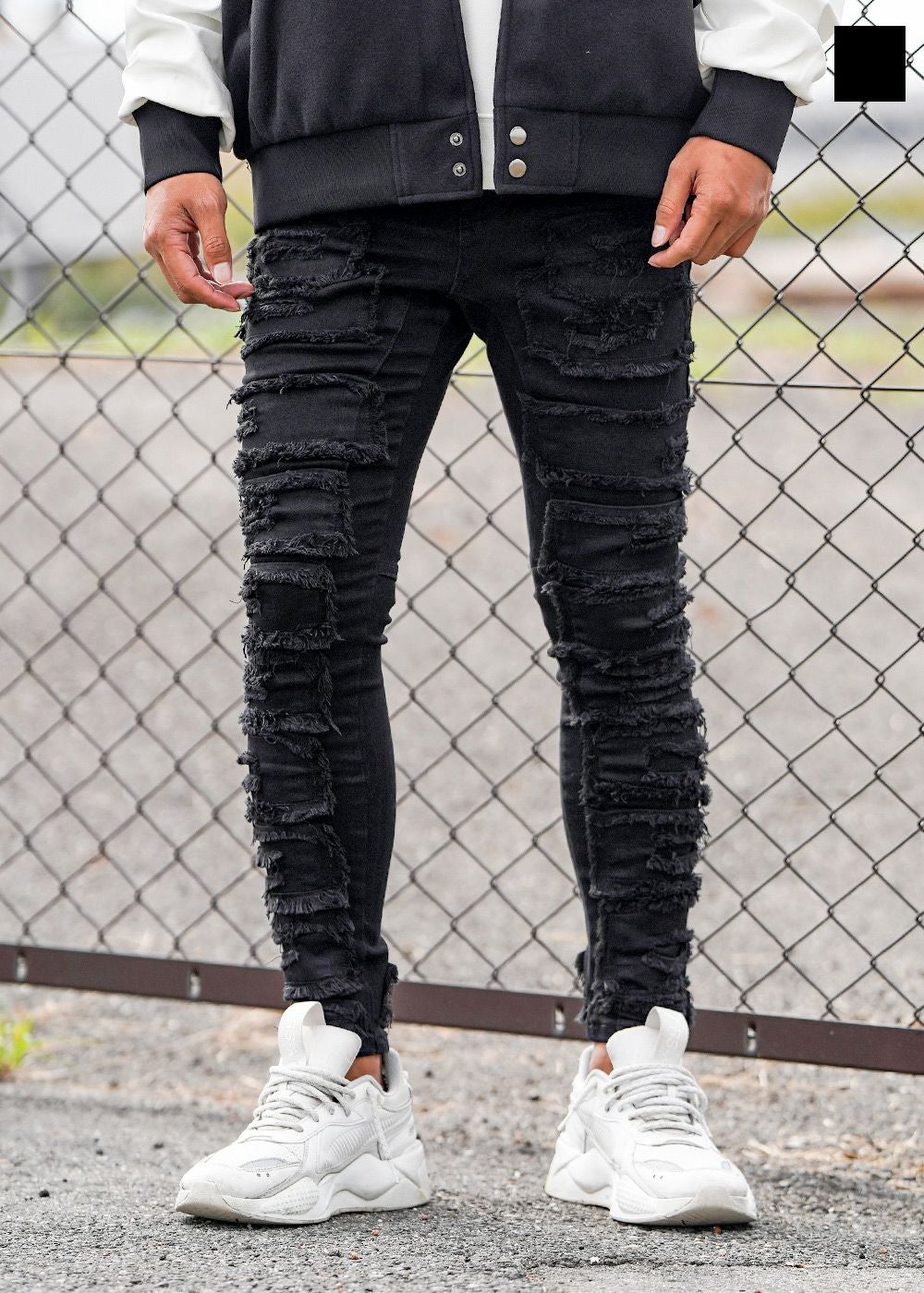 【アダムスジャグラー 】フリンジデニムロングパンツ　Mサイズ 24/フリンジデニムロングパンツ | adamsJUGGLER（アダムスジャグラー