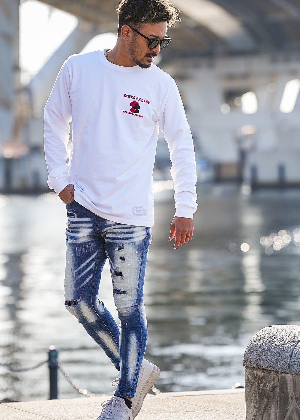 アダムスジャグラージーンズ 楽天市場】Retro Engine Retro Engine/(M)L/Indigo Damage Denim L/P