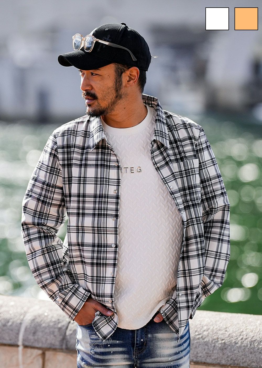 RTEGシックチェックロングシャツ | adamsJUGGLER（アダムスジャグラー