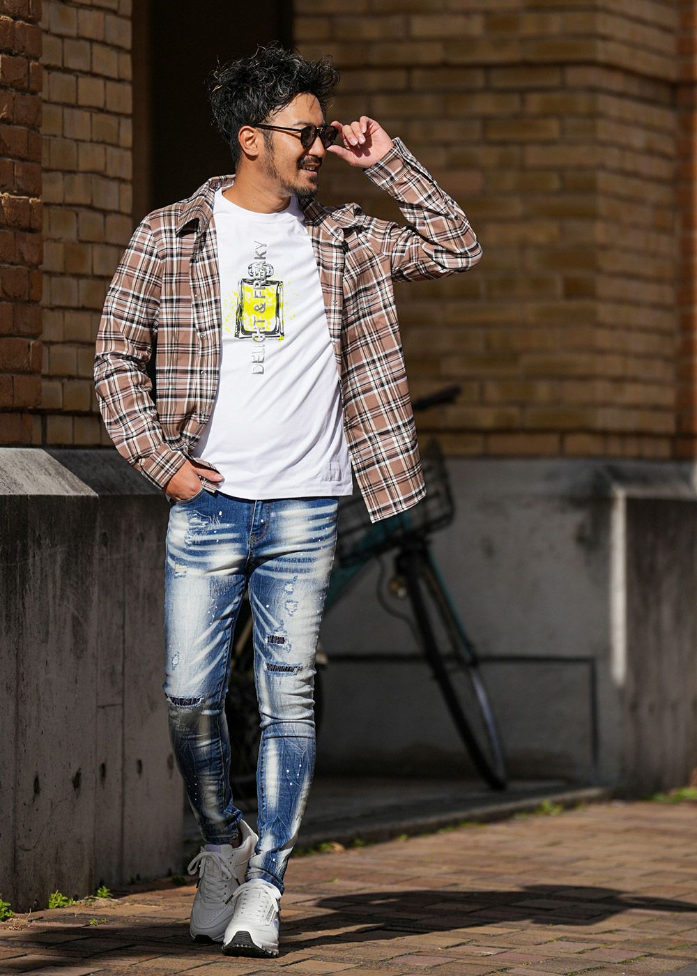 RTEGシックチェックロングシャツ | adamsJUGGLER（アダムスジャグラー