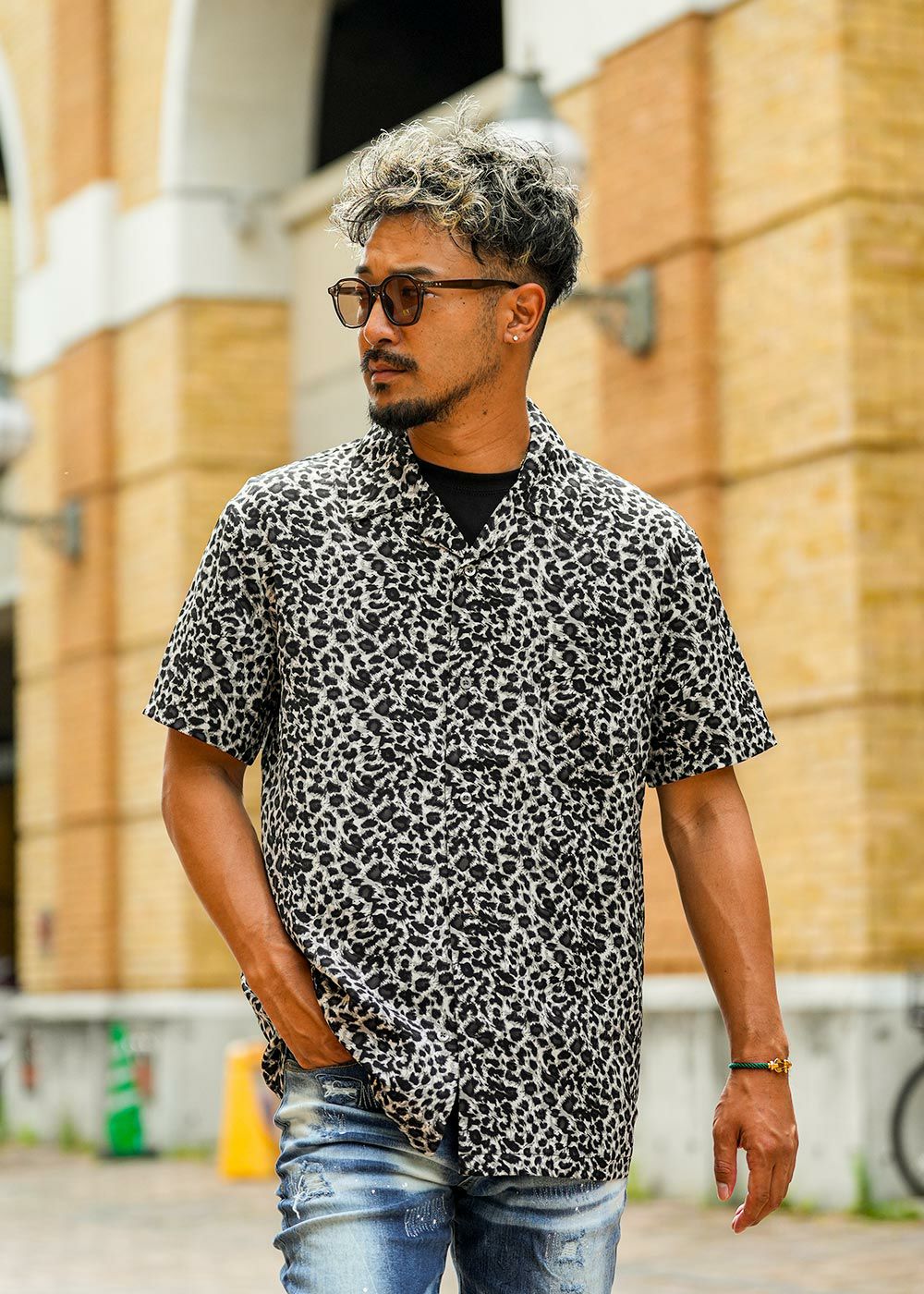 W/R25レオパードショートシャツ | adamsJUGGLER（アダムスジャグラー