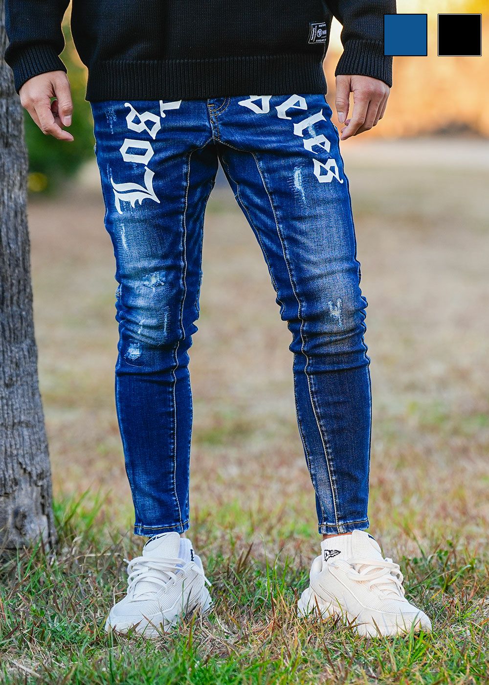 フリンジデニムロングパンツ | adamsJUGGLER（アダムスジャグラー