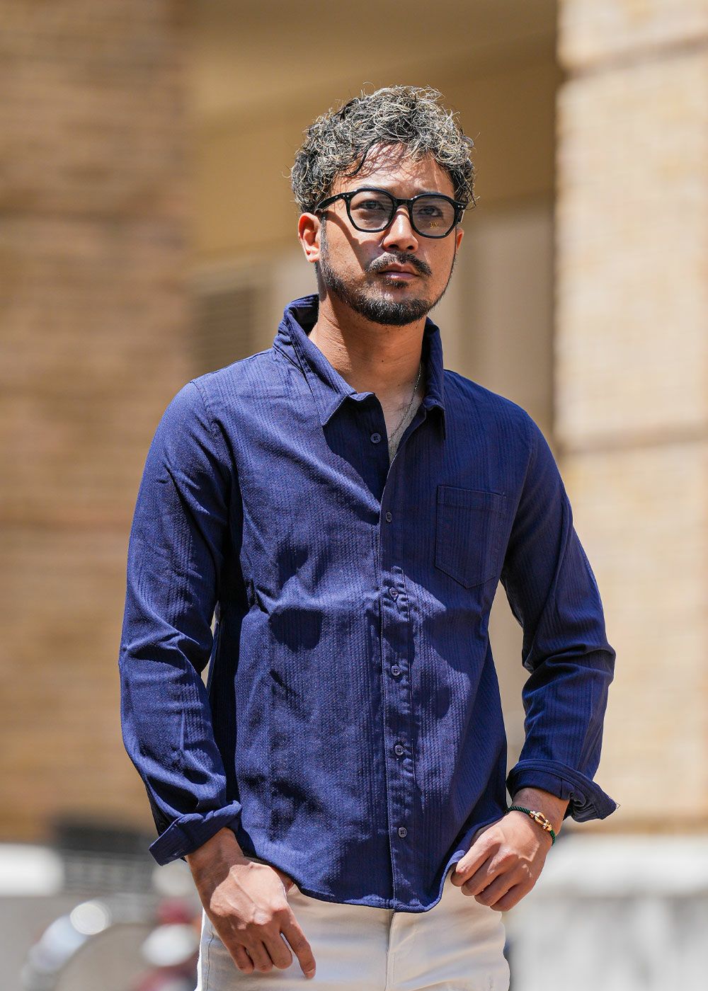 プレーンストライプストレッチロングシャツ | adamsJUGGLER（アダムス