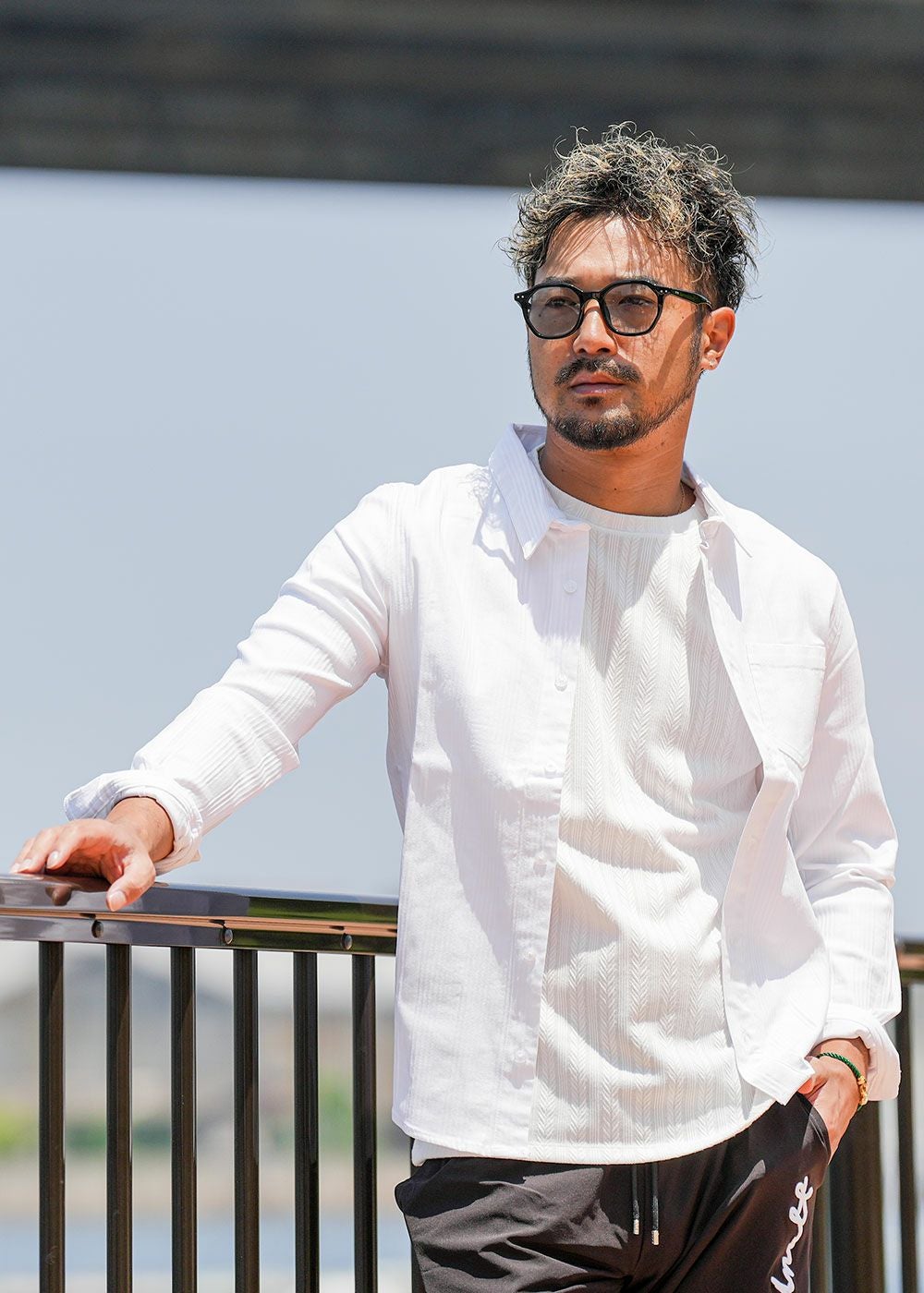 プレーンストライプストレッチロングシャツ | adamsJUGGLER（アダムス