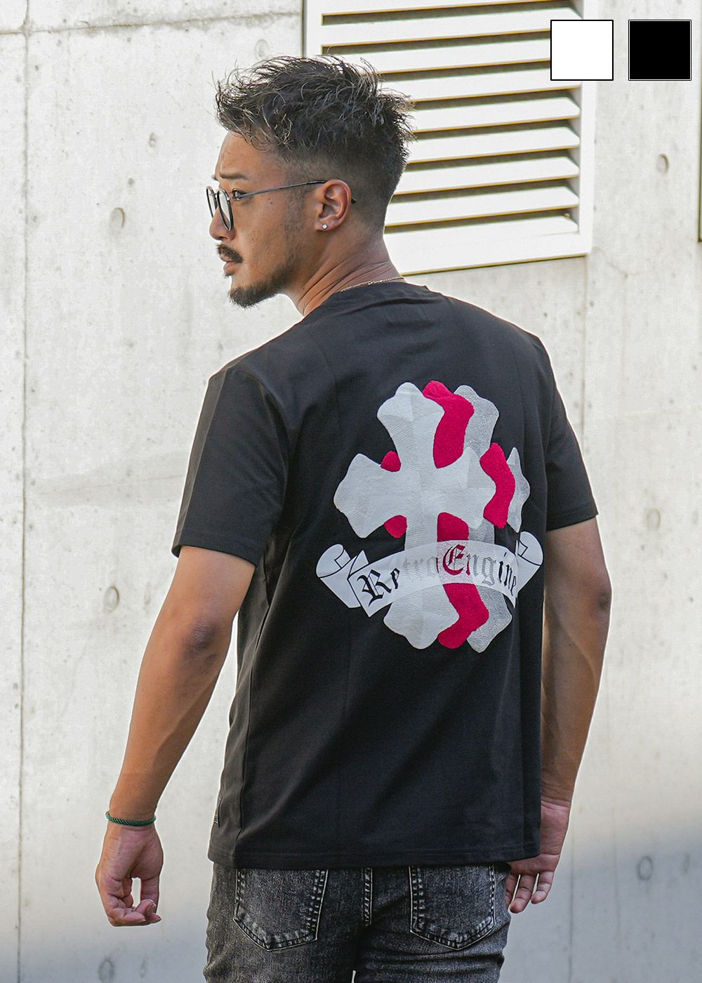 rteg アダムスジャグラー Tシャツ 十字架 激レア‼️ RTEGシェニールクロスティー | adamsJUGGLER（アダムスジャグラー