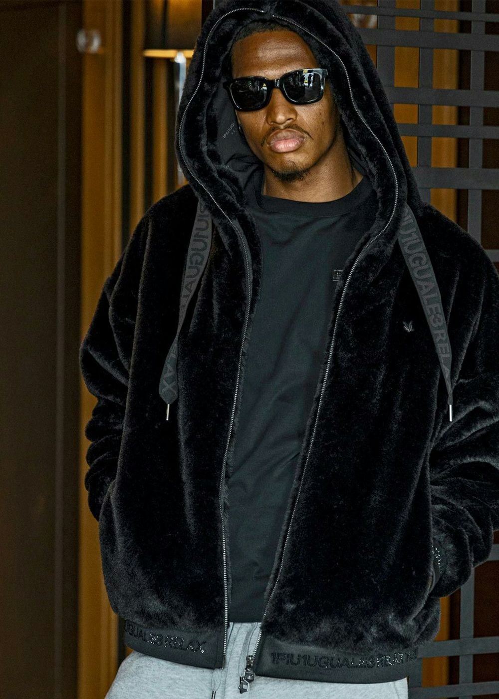 FUR BLOUSON WITH LOGO ON THE HEM | adamsJUGGLER（アダムス