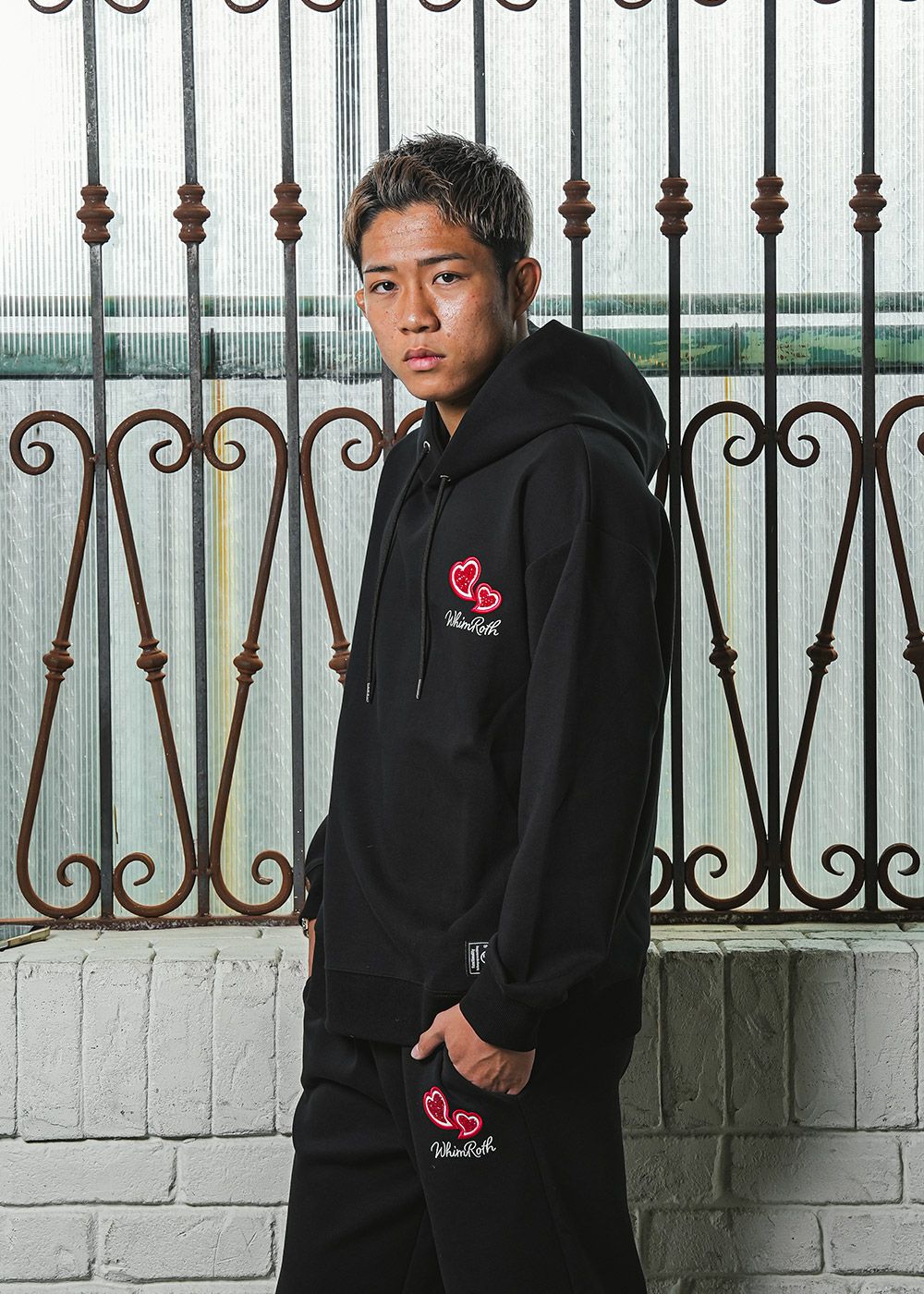 W/Rハートロゴプルパーカー ラグランラインジャケット／ジャケット