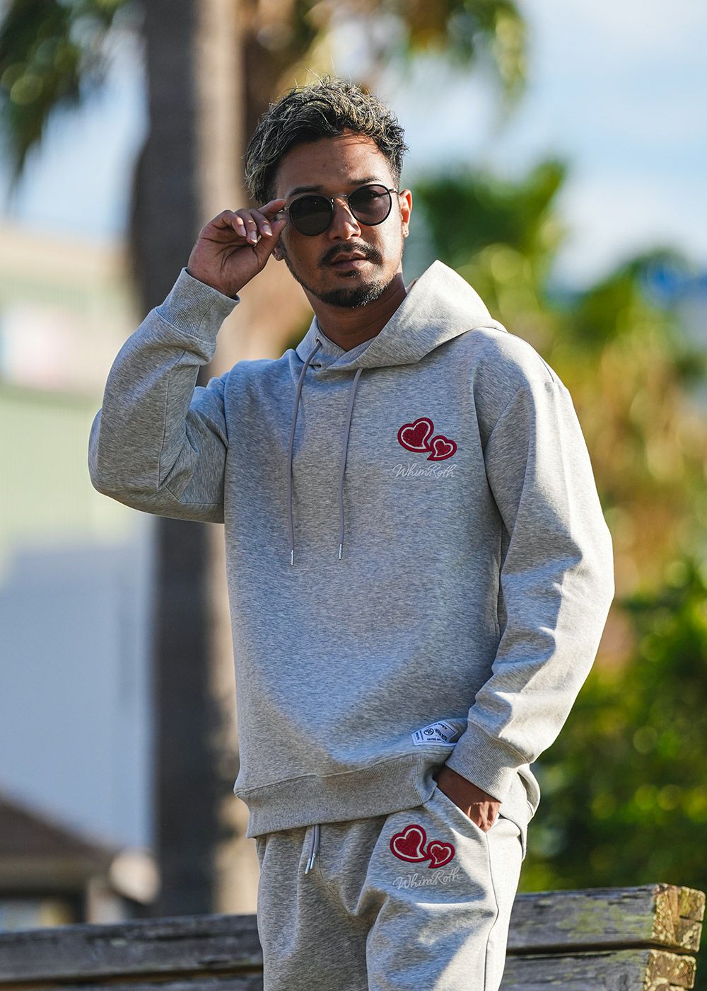 W/Rハートロゴプルパーカー ラグランラインジャケット／ジャケット