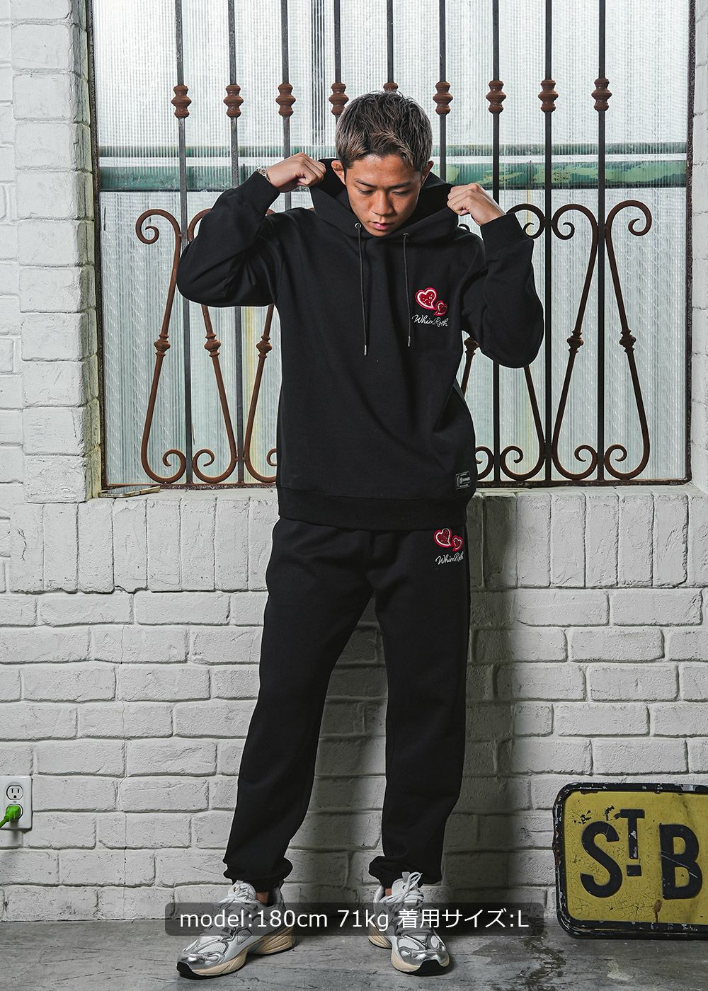 W/Rハートロゴスウェットパンツ | adamsJUGGLER（アダムスジャグラー