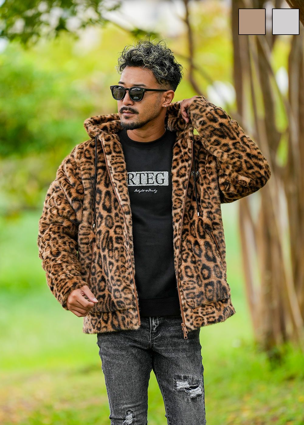 RTEGレオパードファーフーディー | adamsJUGGLER（アダムスジャグラー